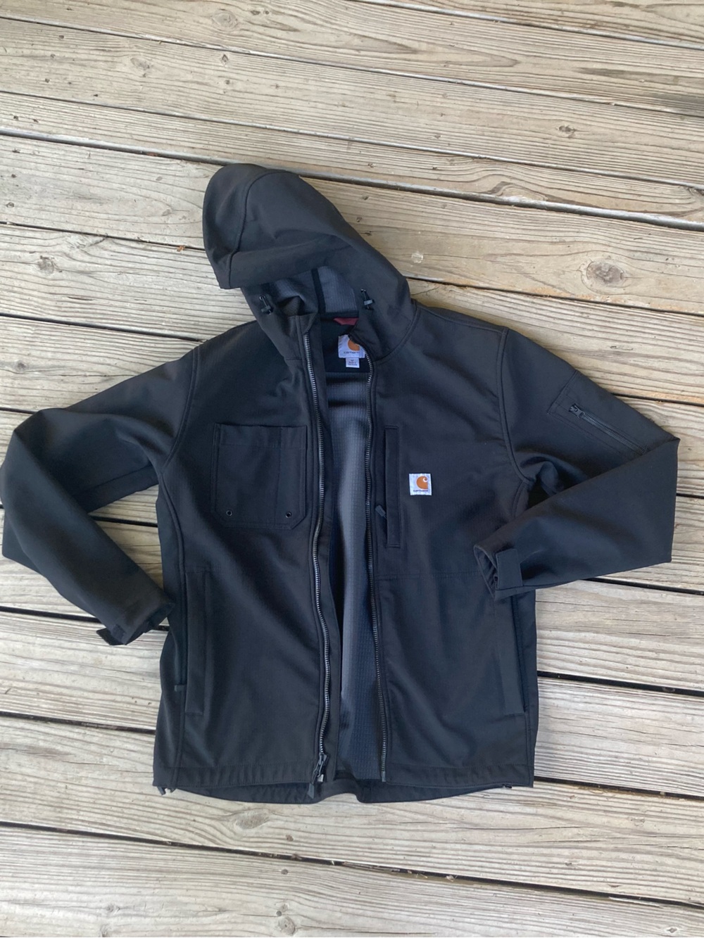 Carhartt Black Hooded Softshell Jacket - M